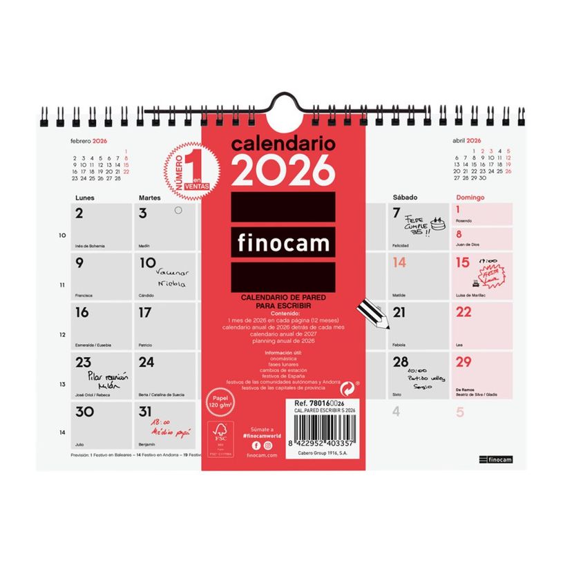 8422952403357-Calendario Neutro S de pared para escribir 2026-P_405258253_1-0