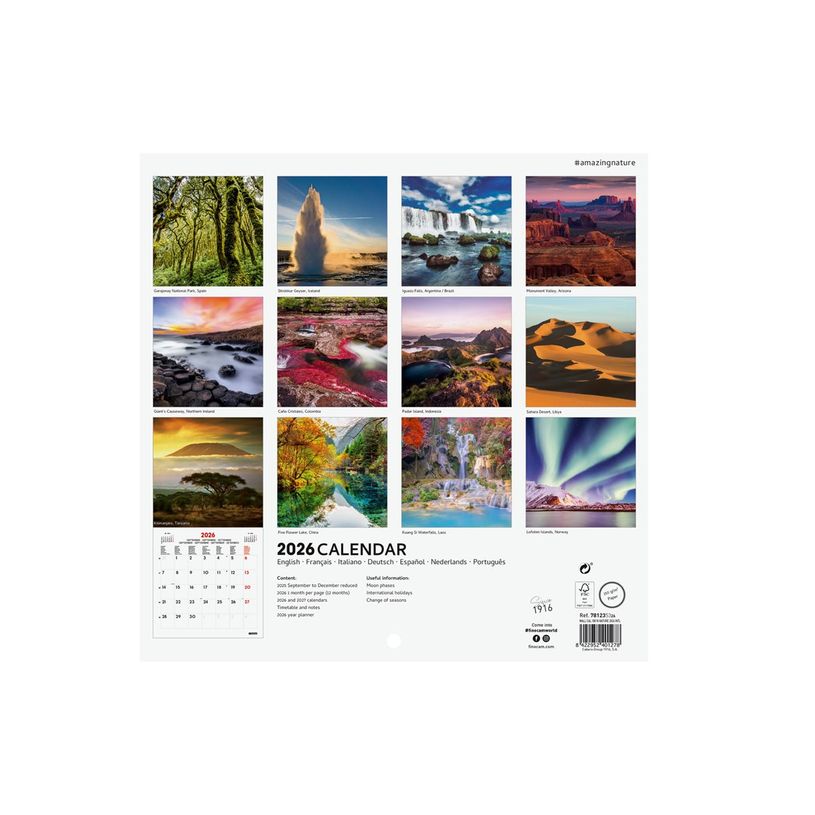 8422952401278-Finocam - Calendario - pared - 2026 - naturaleza asombrosa - un mes vista - 180 x 180 mm --P_405258393_2-2