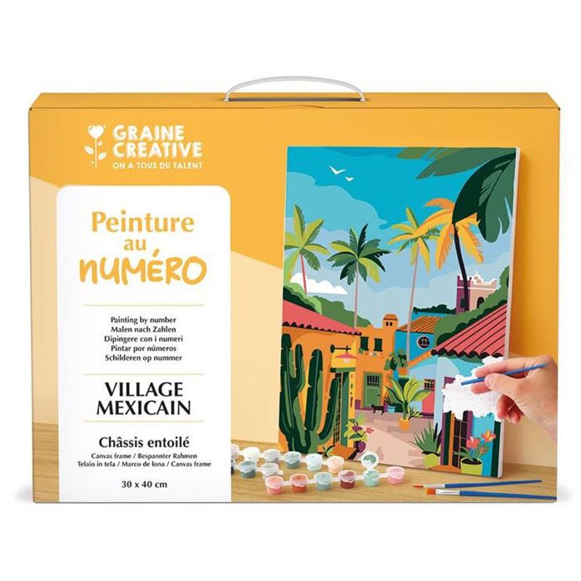 3532436166786-Graine creative - Peinture au numéro 30x40 cm - Village mexicain--0
