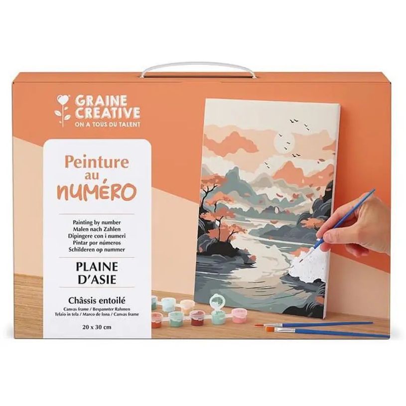 3532436166823-Graine Creative - Peinture au numéro "Plaine d'Asie" - 20 x 30 cm--0
