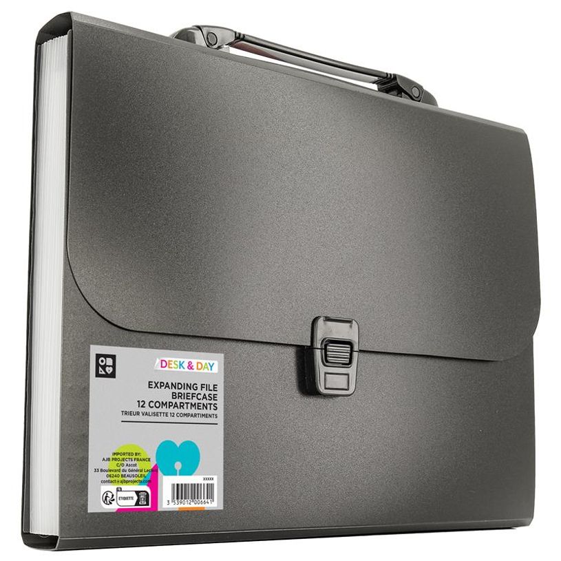 3539012006641-Trieur valisette extensible – 12 compartiments – noir--0