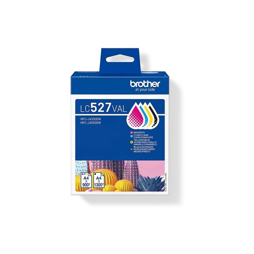 4977766842181-Brother LC527 - Pack de 4 - noir, cyan, magenta, jaune - cartouche d'encre originale--0