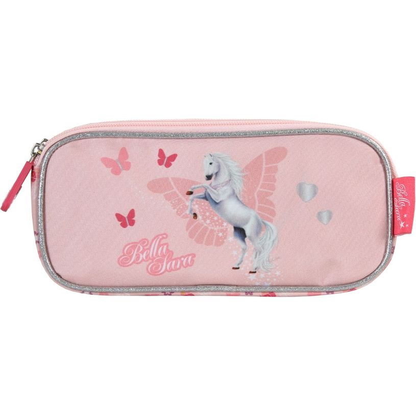 3661507567389-Trousse rectangulaire Bella Sara - 2 compartiments - Rose - Kid'Abord--1