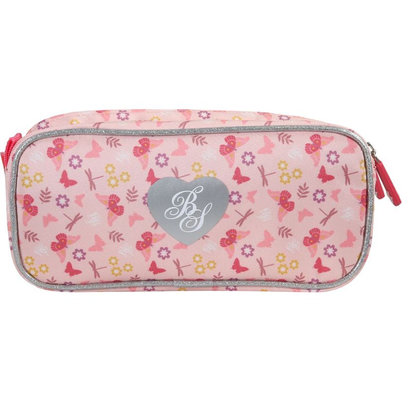 3661507567389-Trousse rectangulaire Bella Sara - 2 compartiments - Rose - Kid'Abord--0