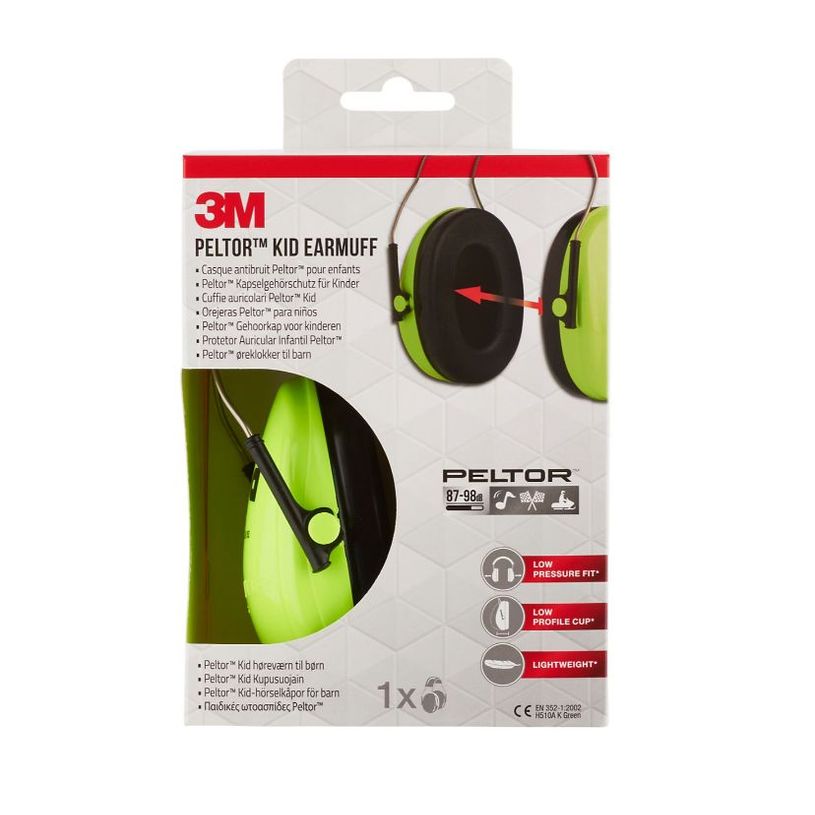 5902658102899-3M Peltor kid - Casque anti-bruit pour enfant -  vert fluo/noir--1