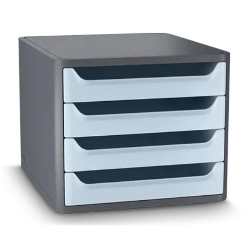 3462159019734-CEP - Module de Classement 4 Tiroirs First - Gris et Bleu Pâle--0