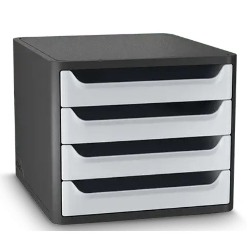 3462159021430-CEP - Module de Classement 4 Tiroirs First - Noir et Gris Clair--0