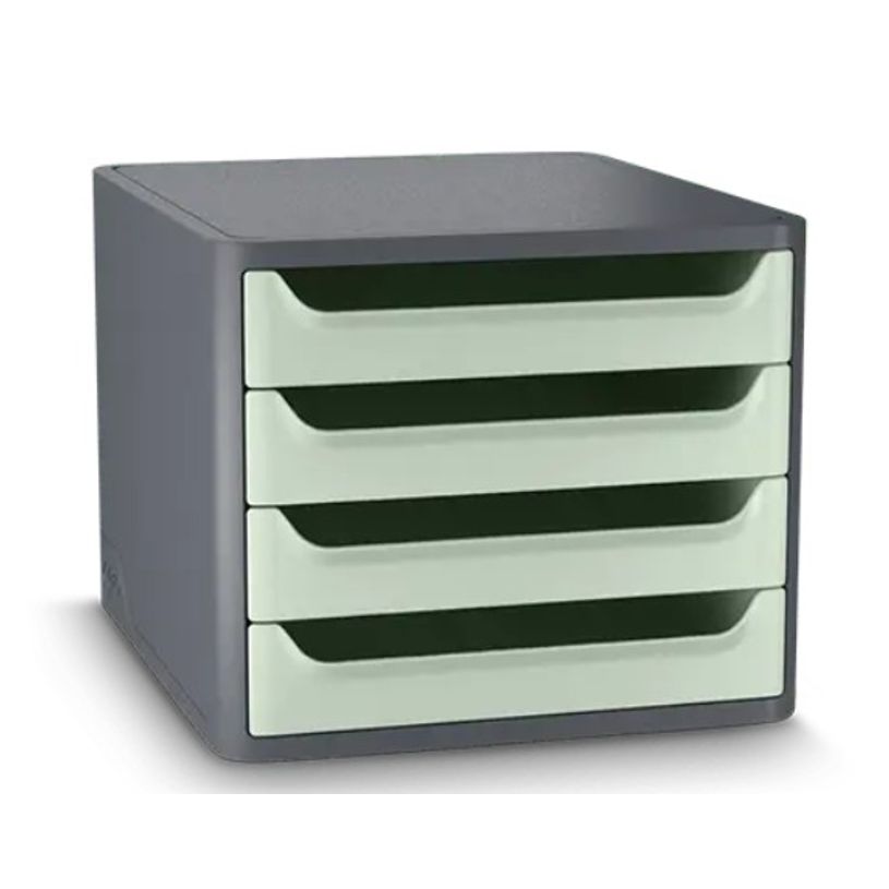 3462159017914-CEP - Module de Classement 4 Tiroirs First - Gris et Jaune Pâle--0