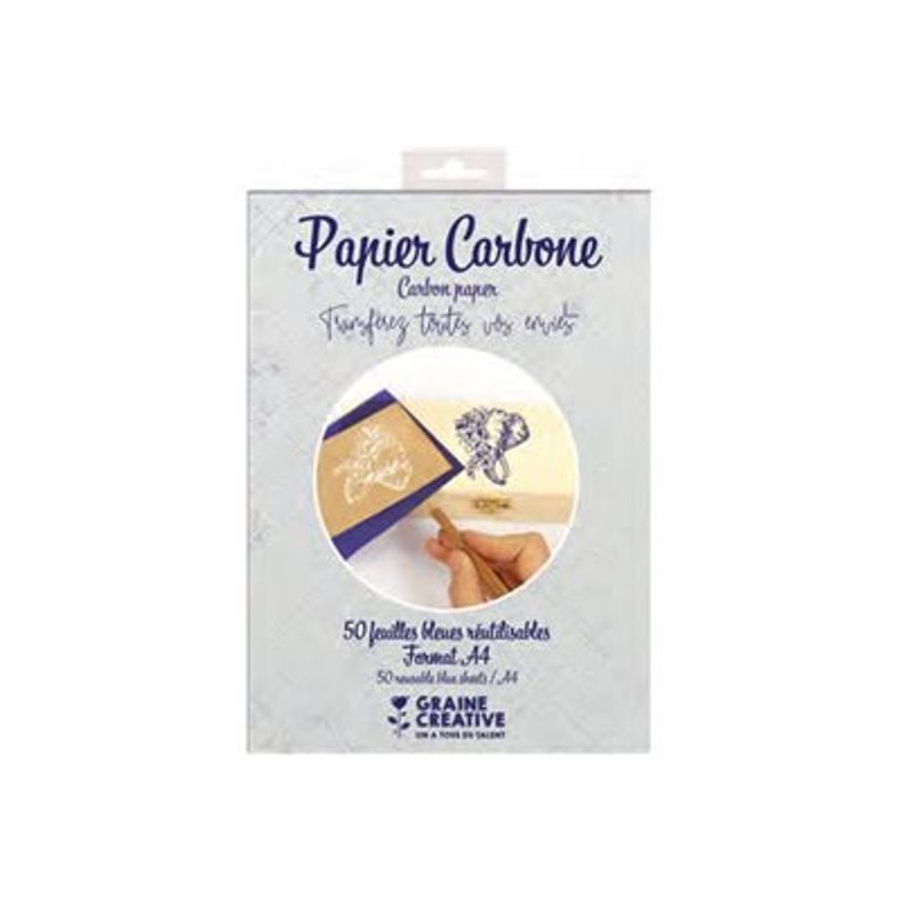 3532432490007-Graine Creative - Papier carbone - A4 - 50 feuilles - bleu-P_405259245_1-0