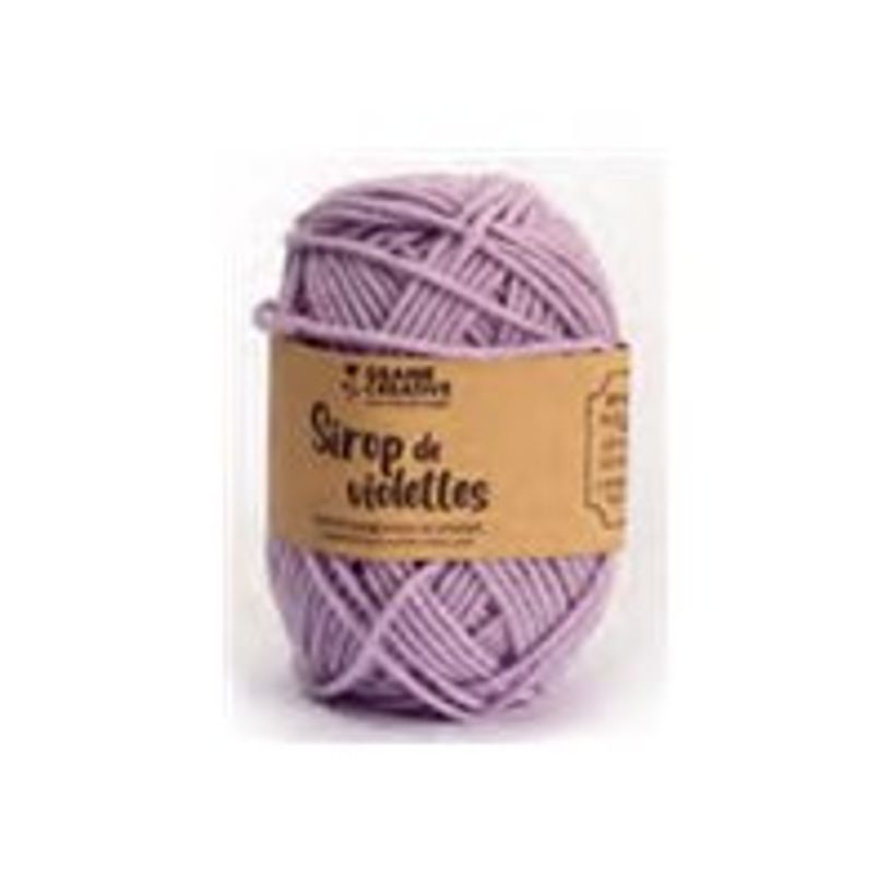 3532434203032-Graine Creative - Fil à tricoter en coton - 55 m - mauve-P_405259259_1-0