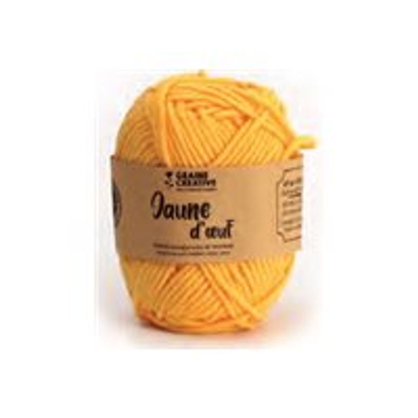 3532434203100-Graine Creative - Fil à tricoter en coton - 55 m - jaune-P_405259266_1-0