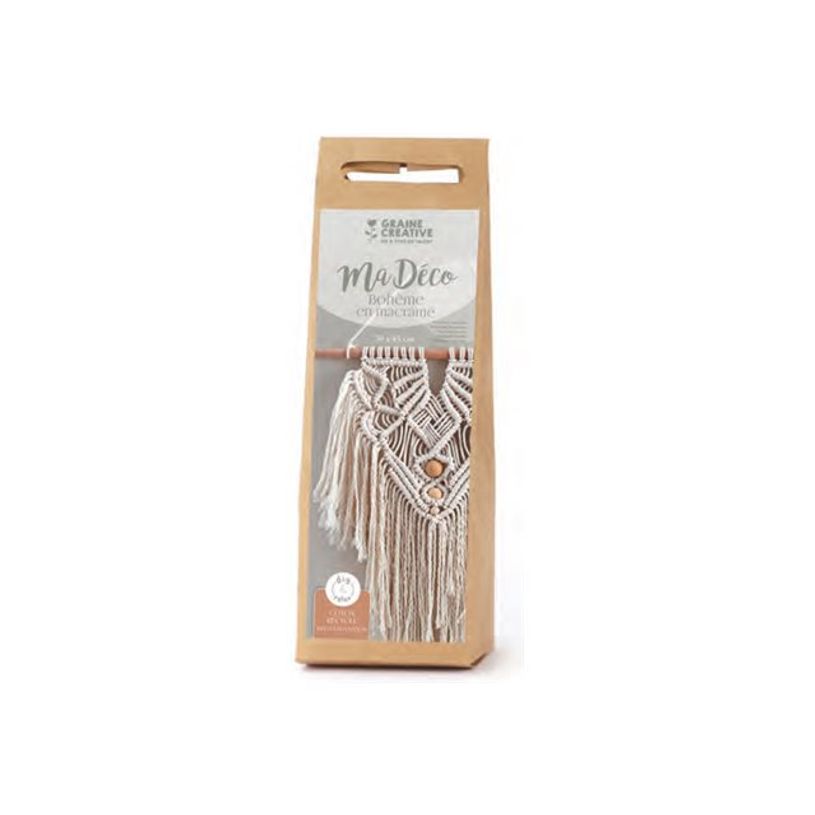 3532437910616-Graine Creative Ma Déco - Kit d'artisanat macrame - 30 x 45 cm - bohème écru-P_405259293_1-0