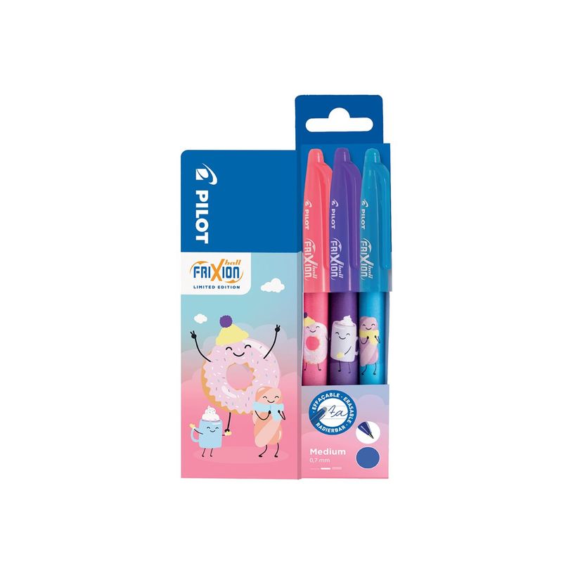 3131910458814-Pilot Frixion Ball SWEET PARADISE x3 - roller effaçable - 0,7mm - encre bleu-P_405259391_1-1