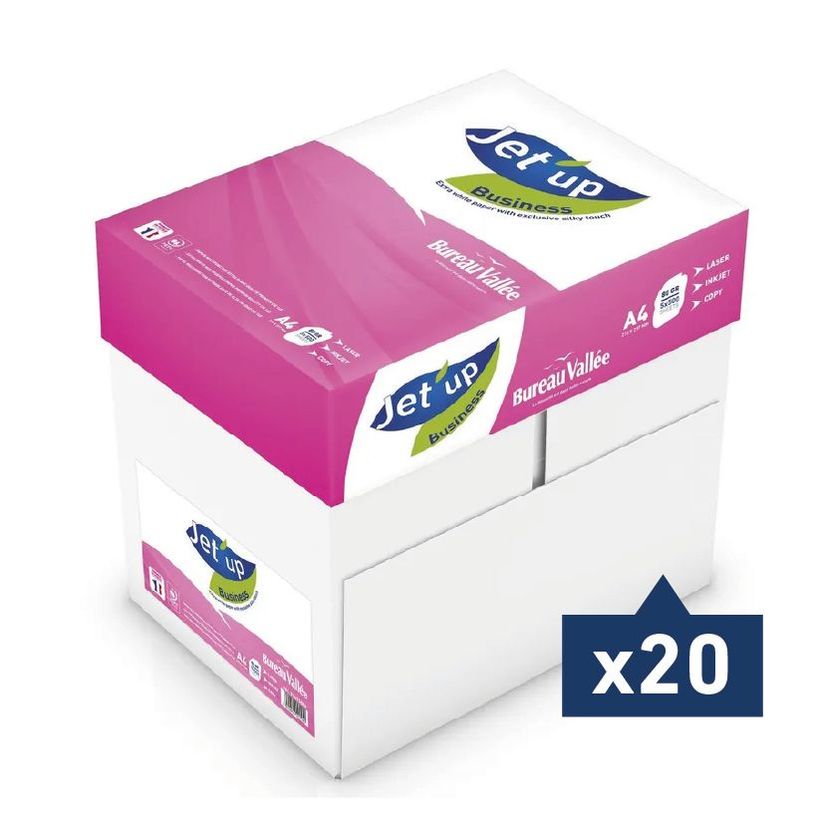 -Jet'up Bureau Vallée - Papier blanc - A4 (210 x 297 mm) - 80 g/m² - 50 000 feuilles (20 cartons de 5 ramettes)--0