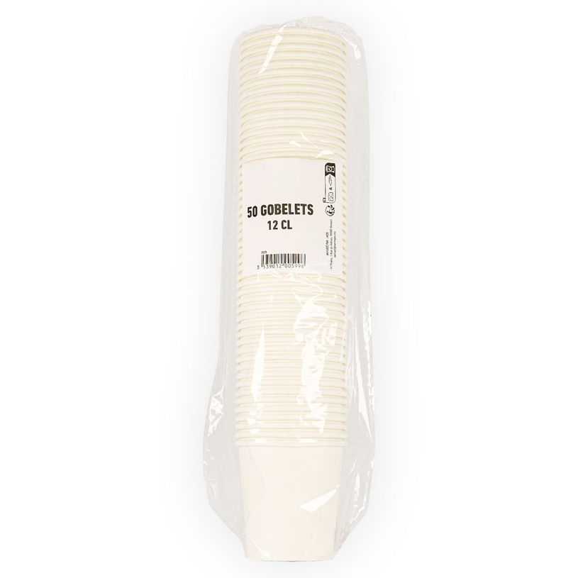 3539012005996-Gobelets en carton 12 cl – Lot de 50--1