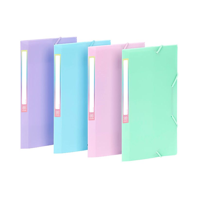 3135251681153-Chemise à élastique 3 rabats 12 x 23,5 cm - RAINBOW PASTEL - Viquel--0