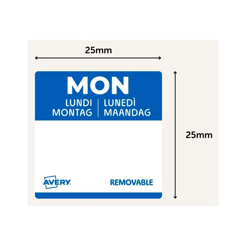 5014702152924-Avery - 1000 Etiquettes Jour Simples - LUNDI - 25x25mm - Amovibles-P_405260535_5-3