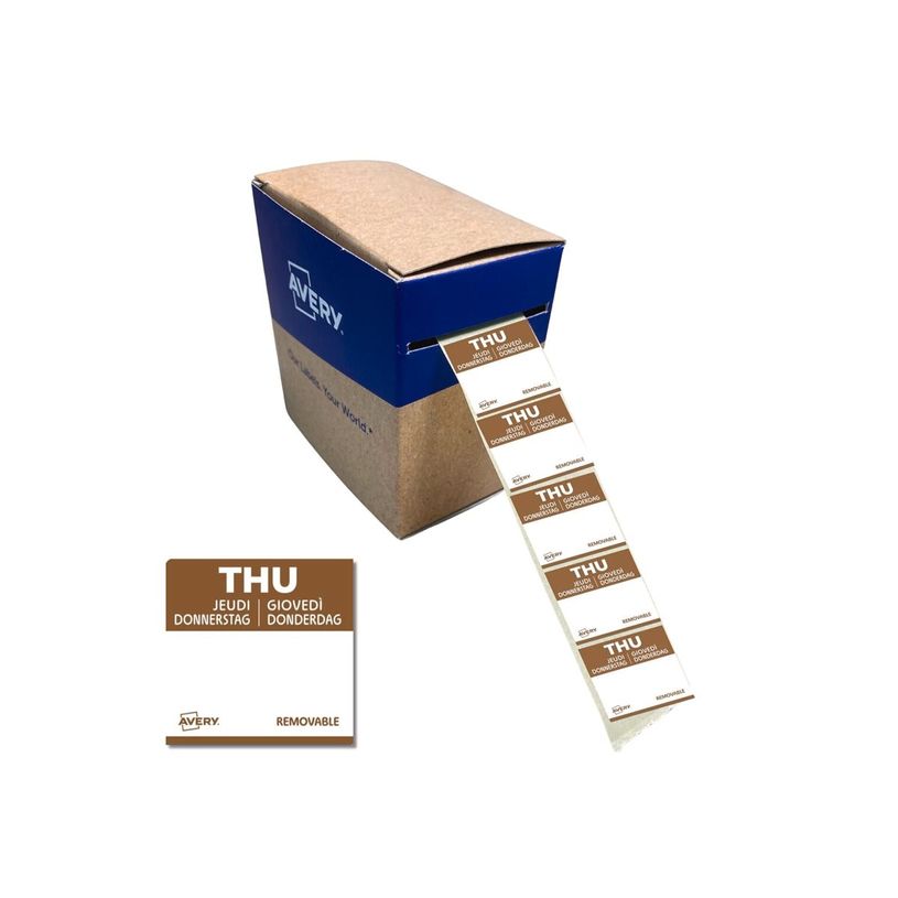 5014702152955-Avery - 1000 Etiquettes Jour Simples - JEUDI - 25x25mm - Amovibles-P_405260538_5-6
