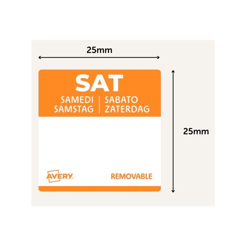 5014702152979-Avery - 1000 Etiquettes Jour Simples - SAMEDI - 25x25mm - Amovibles-P_405260540_5-1