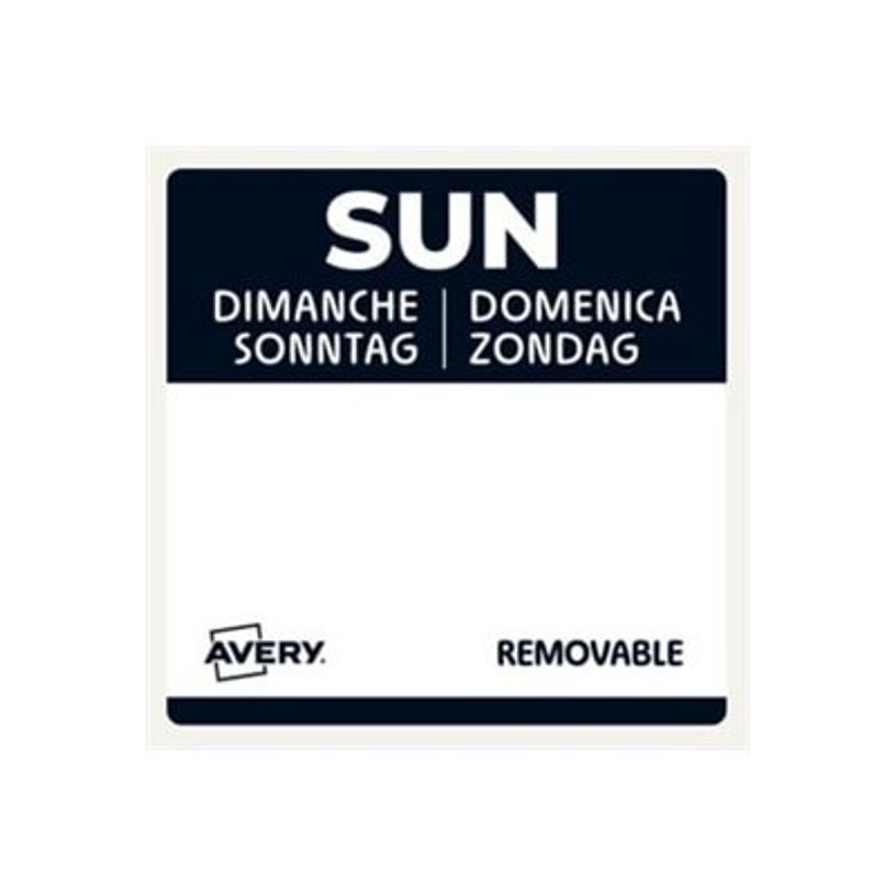 5014702152986-Avery - 1000 Etiquettes Jour Simples - DIMANCHE - 25x25mm - Amovibles-P_405260541_1-1