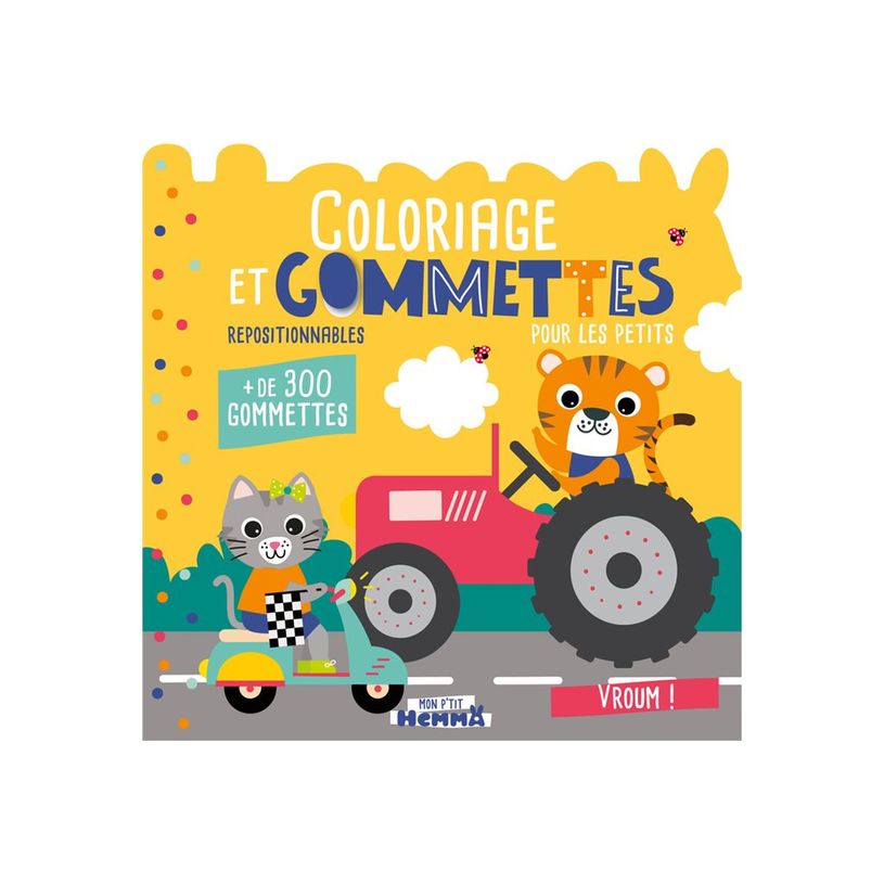 9782508059766-Coloriage et gommettes pour les petits - Vroum ! - + de 300 gommettes repositionnables - Mon P’ti-P_405260827_1-0
