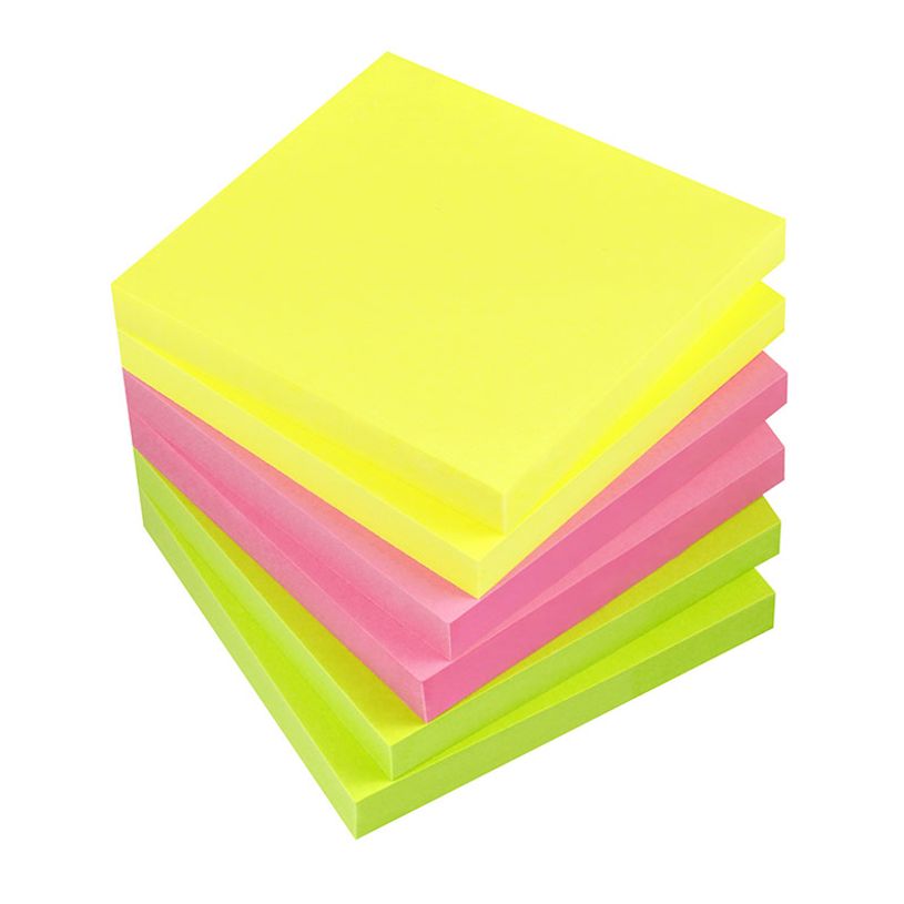 4044355788769-Global Notes - Pack de 6 Blocs - Notes adhésives - Pouvoir 3 fois plus adhésif - 80 feuilles - 75 x 75 mm - c--1