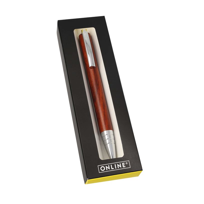 4014421361219- Online - Stylo Bille Vision Nature Rosewood Bois et Métal avec Boîte Cadeau--0
