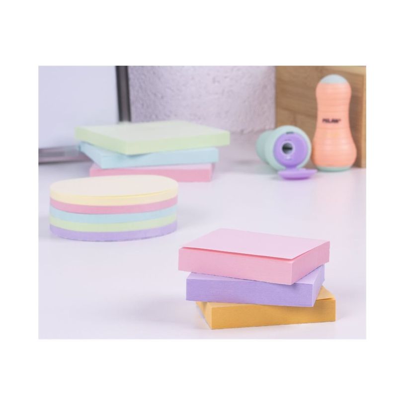 8411574114598-Milan Pastel - Notas adhesivas - 38 x 50 mm - 300 hojas (3 x 100) - naranja, lila, rosa-P_405261357_2-4