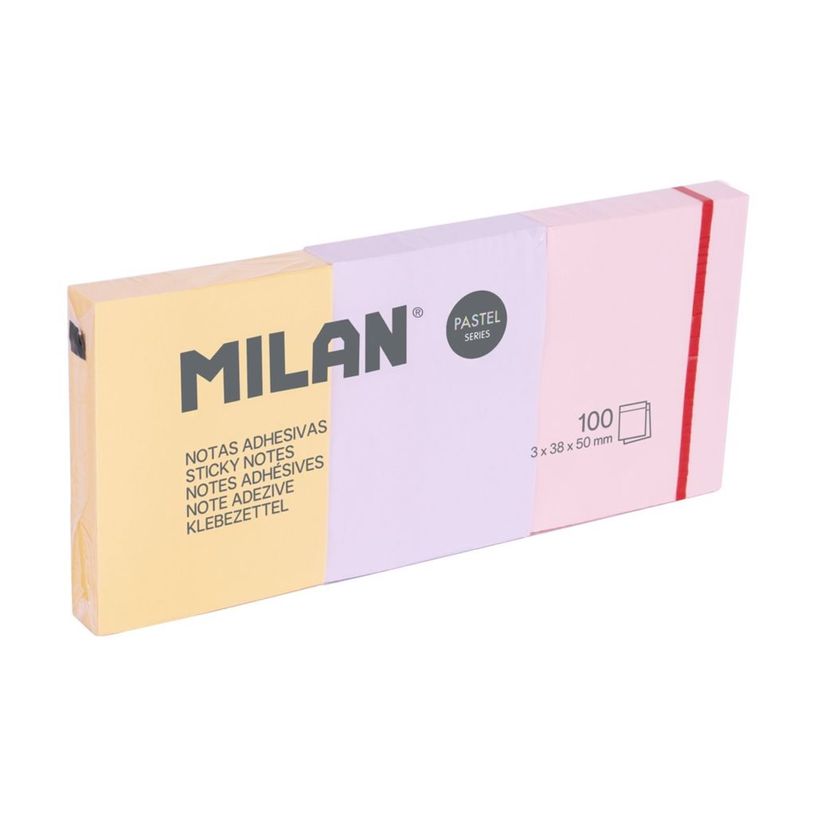 8411574114598-Milan Pastel - Notas adhesivas - 38 x 50 mm - 300 hojas (3 x 100) - naranja, lila, rosa-P_405261357_7-6