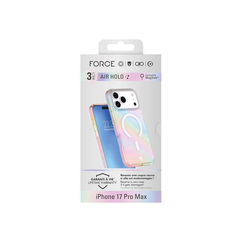 3571211548768-Force Case Air - Coque de protection pour iPhone 17 Pro Max - holographique transparent -P_405261594_1-2