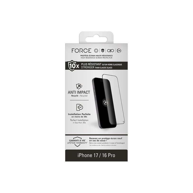 3571211547648-Force - Protection d'écran en verre pour iPhone 16 Pro, 17-P_405261625_1-2