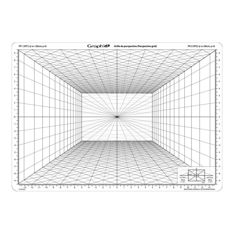 3700010424229-GRAPH'IT - Grille de perspective - perspective frontale "C" - A4 (210 x 297 mm) - plastiqu-P_405261804_1-2