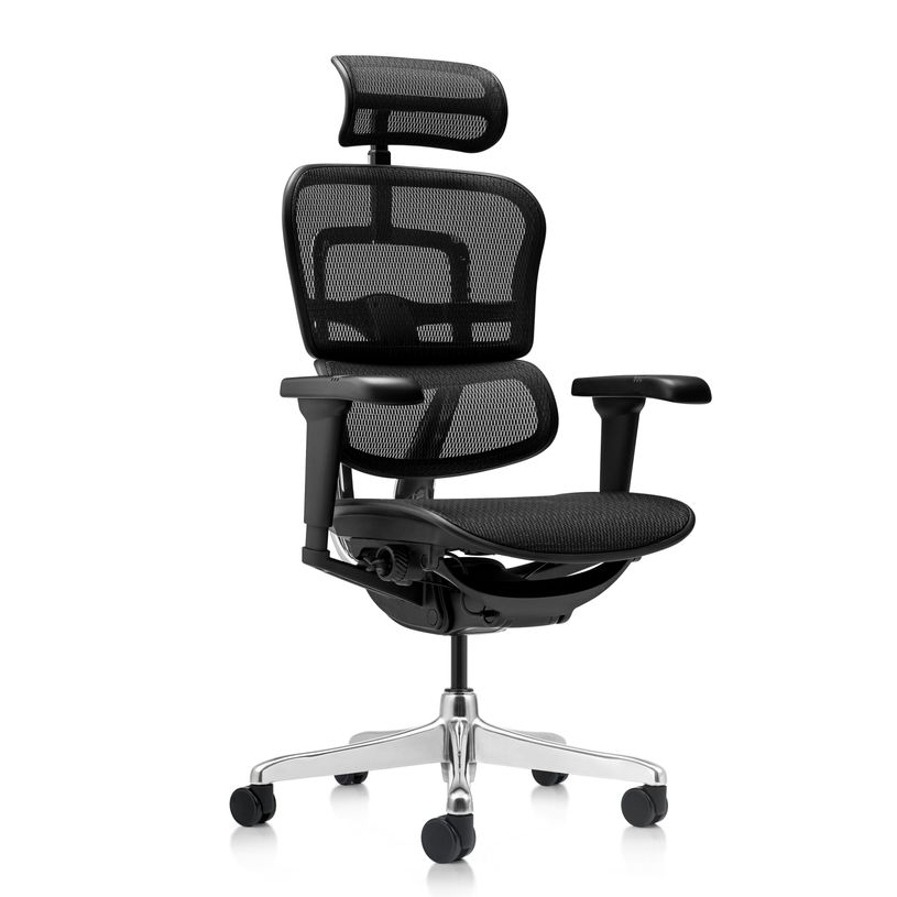 3700339994090-Fauteuil de bureau ERGOHUMAN Ultra - Assise résille - noir--1