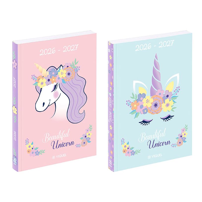 3135250907001-Agenda Licorne – 12 x 17 cm – Assorti – Viquel--0
