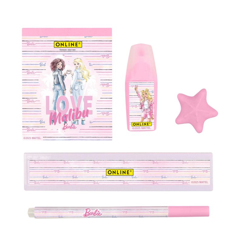 4014421181343-Schoolset bloc-notes/règle/gomme/surligneur Barbie--1