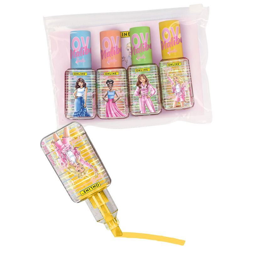 4014421181350-Surligneur Barbie (forme flacon vernis à ongle)--0
