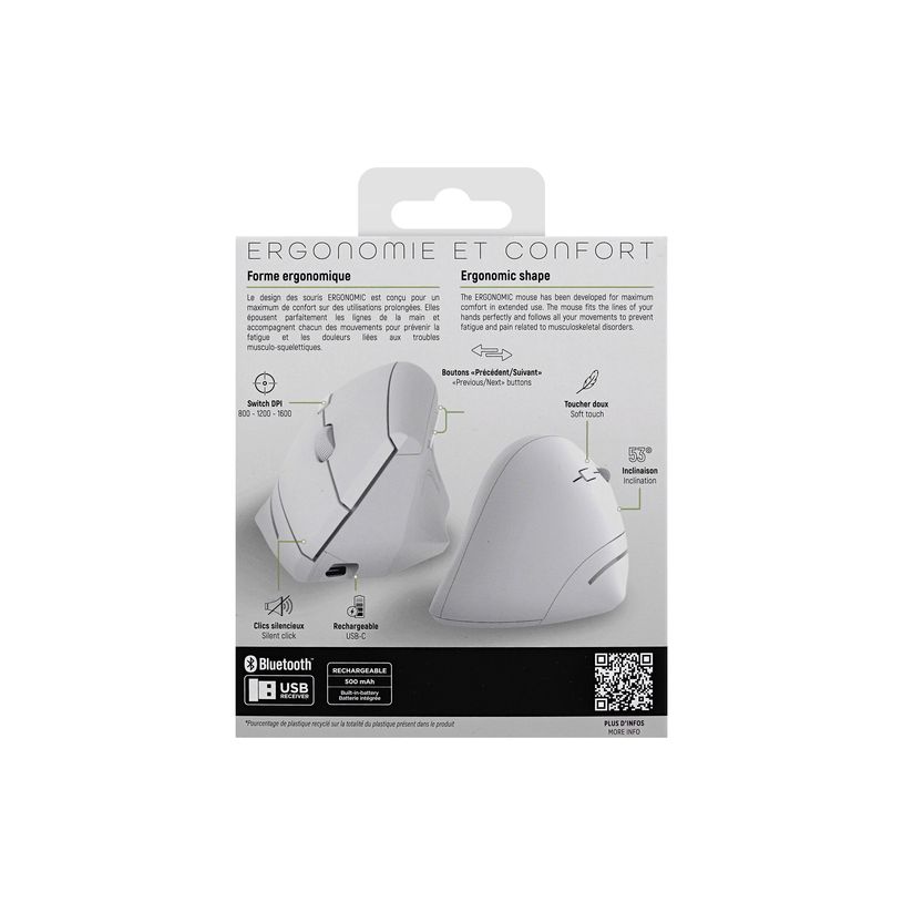 3303170121900-T'nB Ergo - Souris sans fil ergonomique - 6 boutons - blanc-P_405262229_3-4