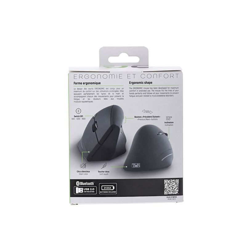 3303170121894-T'nB Ergo - Souris sans fil ergonomique verticale - rechargeable - double connexion Blueto-P_405262231_7-8