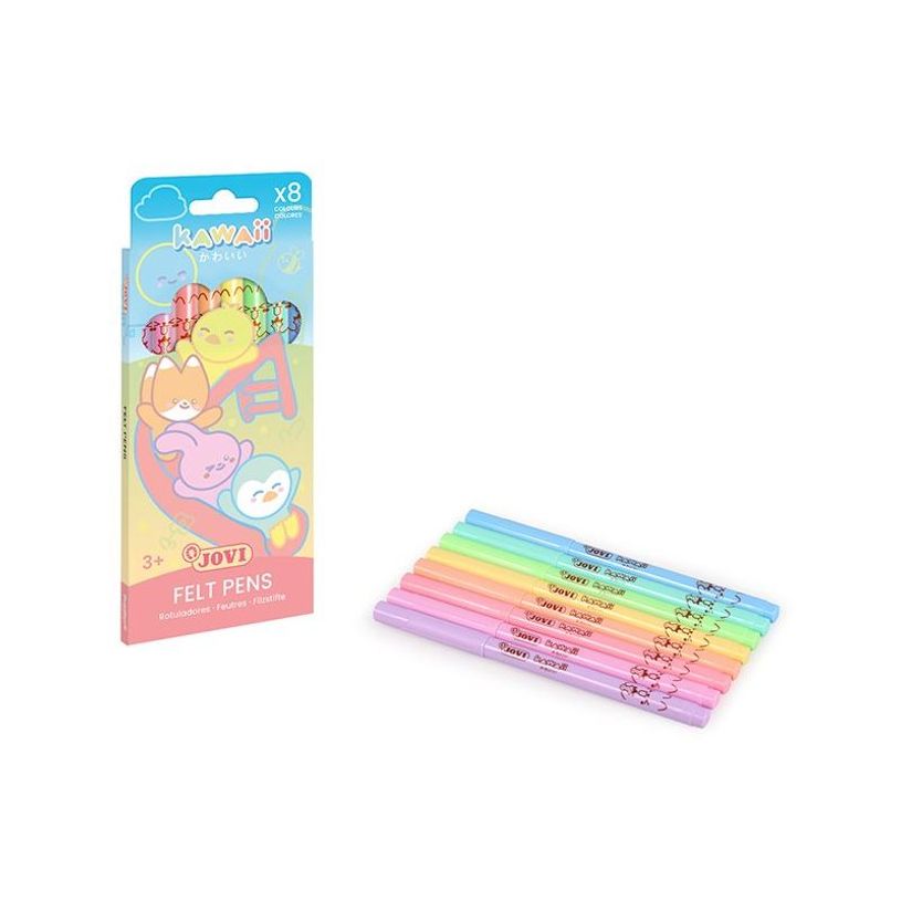 8412027035583-JOVI Kawaii - Marcador - colores surtidos - tinta al agua - 3 mm - medio (paquete de 8)-P_405262291_1-1