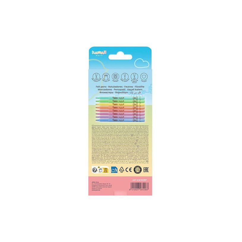 8412027035583-JOVI Kawaii - Marcador - colores surtidos - tinta al agua - 3 mm - medio (paquete de 8)-P_405262291_6-6