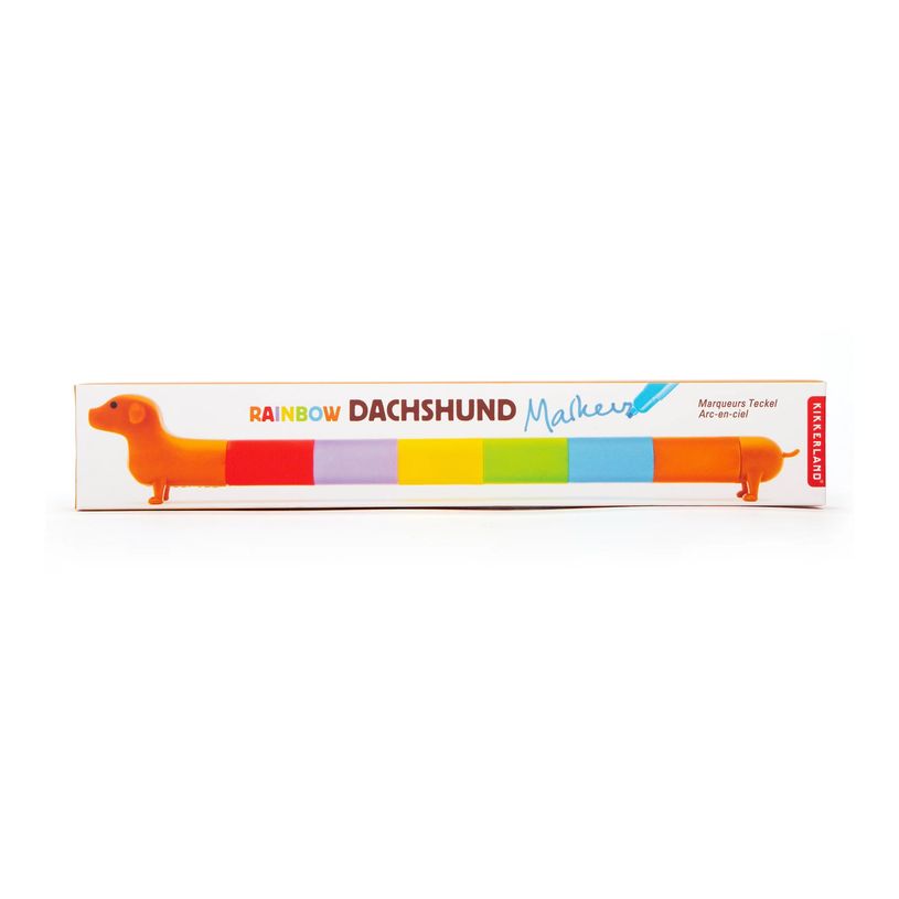 612615129238-Kikkerland Rainbow Dachshund - Marqueur - couleurs assorties (pack de 6)-P_405262512_2-1
