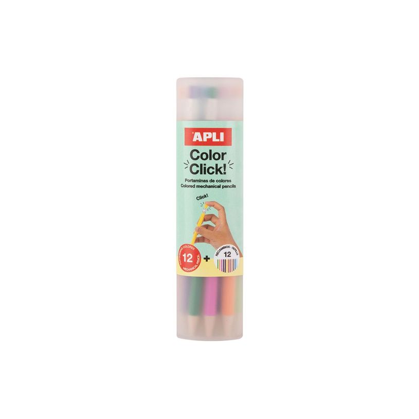 8410782200802-APLI Color Click - Étui de 12 porte-mines multicouleurs avec capuchons numérotés - tai-P_405262795_6-11
