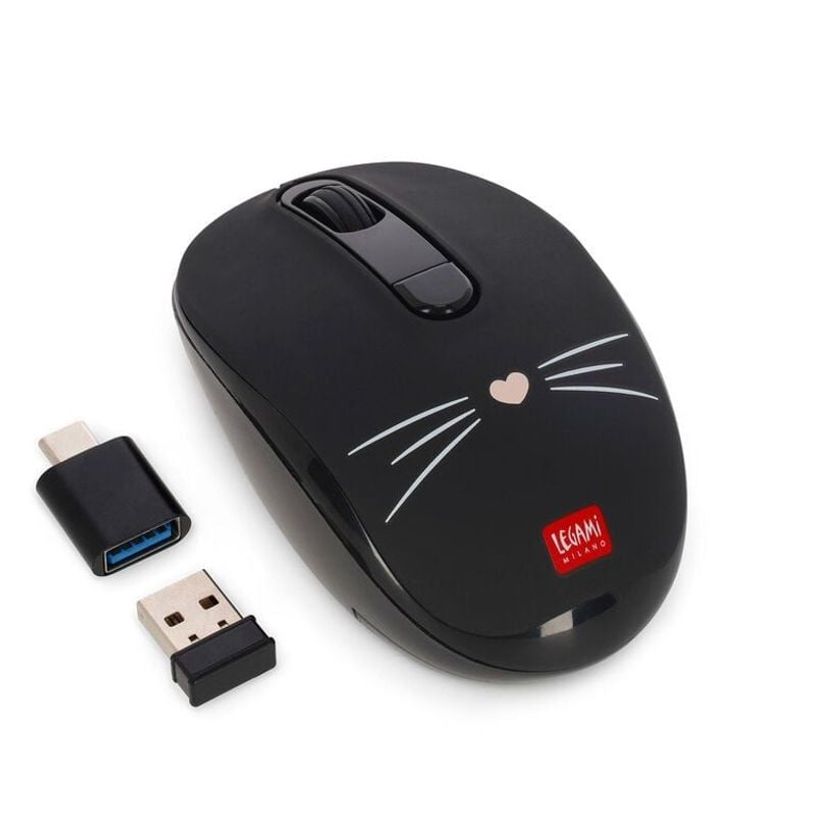 8052694035419-Legami - Souris sans fil Kitty : USB & Type-C, 10m, 3 DPI--0