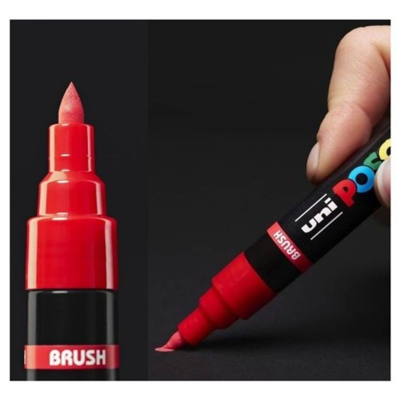 3701614902113-POSCA – Pochette de 8 marqueurs Brush PC-5BR – Couleurs basiques--1