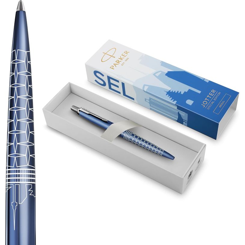 3026982216007-Parker Jotter Special Edition Seoul - Stylo à bille - bleu - moyen - rétractable--1
