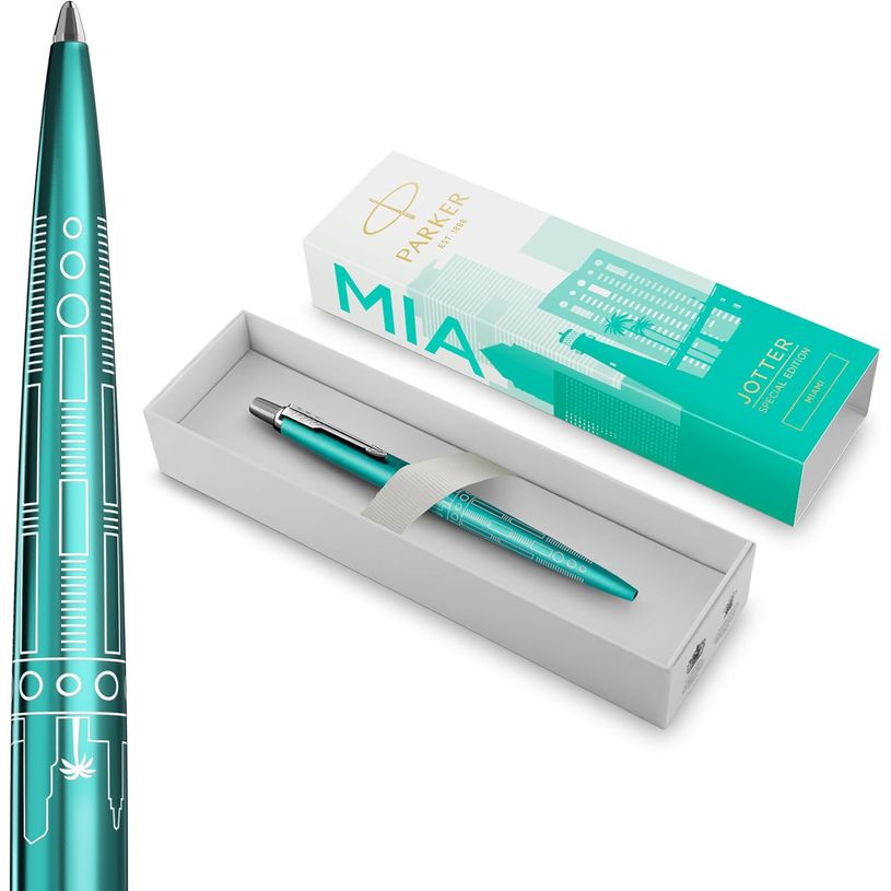 3026982216021-Parker Jotter Special Edition Miami - Stylo à bille - bleu - moyen - rétractable--1