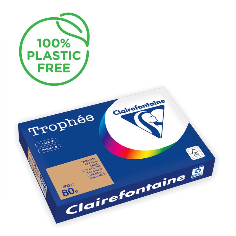 3329680004519-Clairefontaine Trophée - Papier couleur - A3 (297 x 420 mm) - 80 g/m² - 500 feuilles - caramel--0