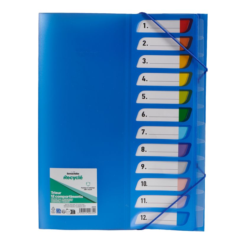 3539012006320-Bureau Vallée Recyclé - trieur A4 - 12 positions - disponible dans différentes couleurs--3