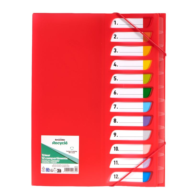 3539012006320-Bureau Vallée Recyclé - trieur A4 - 12 positions - disponible dans différentes couleurs--5