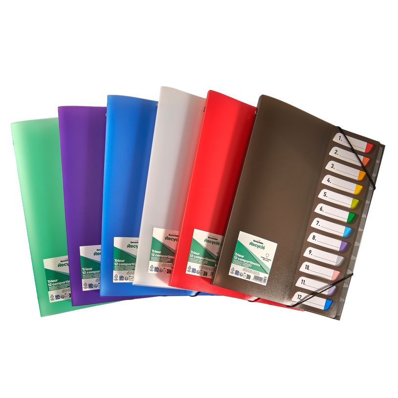 3539012006320-Bureau Vallée Recyclé - trieur A4 - 12 positions - disponible dans différentes couleurs--0